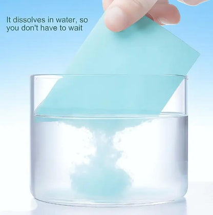 URBANOMAX 200-piece multi-surface floor cleaning tablets in a container, designed for versatile cleaning tasks.