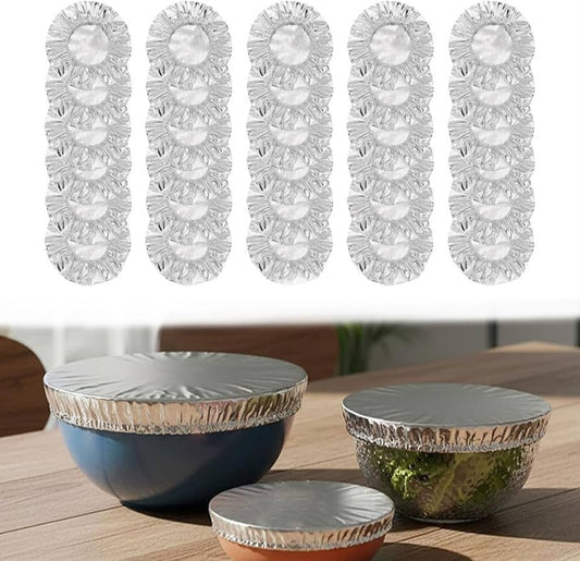 Reusable aluminum foil food cover by URBANOMAX, showing a close-up of the lightweight, durable, and eco-friendly kitchen food cover.