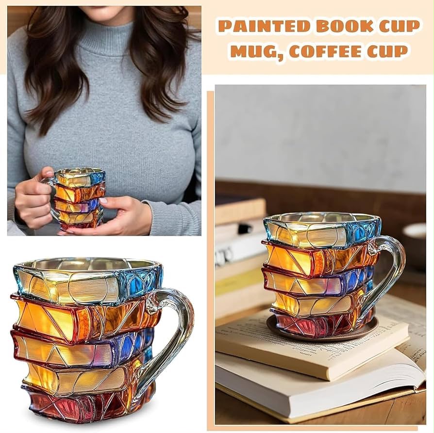 3d Painted Books Coffee Mug