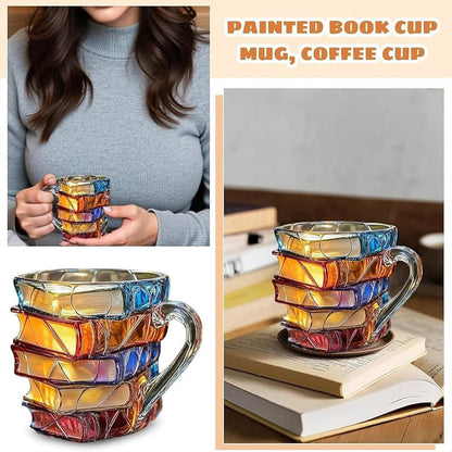 3d Painted Books Coffee Mug