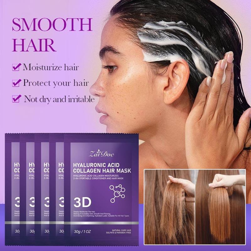 5Pcs-3D Hyaluronic Acid & Collagen Hair Mask 30g