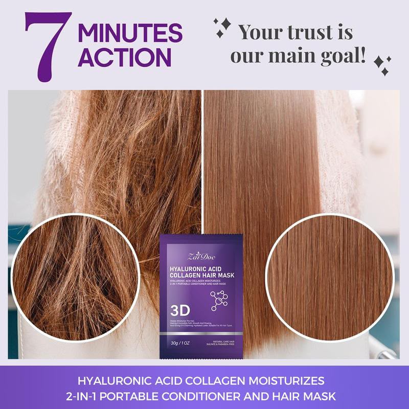 5Pcs-3D Hyaluronic Acid & Collagen Hair Mask 30g