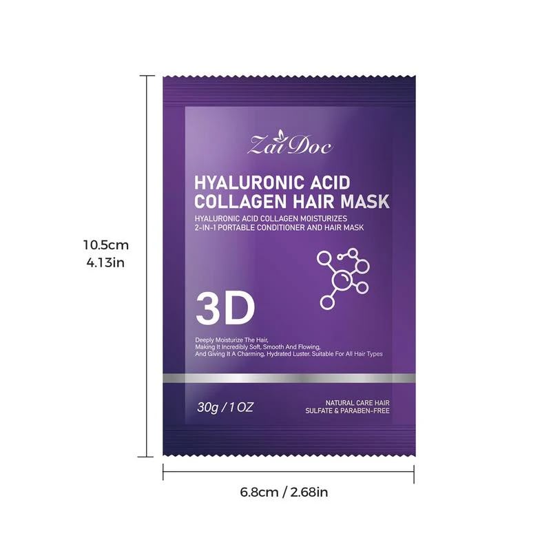 5Pcs-3D Hyaluronic Acid & Collagen Hair Mask 30g