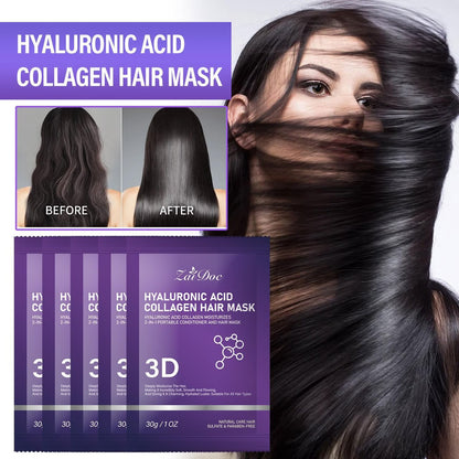 5Pcs-3D Hyaluronic Acid & Collagen Hair Mask 30g