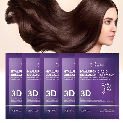 5Pcs-3D Hyaluronic Acid & Collagen Hair Mask 30g