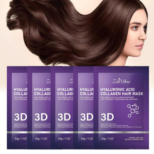 5Pcs-3D Hyaluronic Acid & Collagen Hair Mask 30g