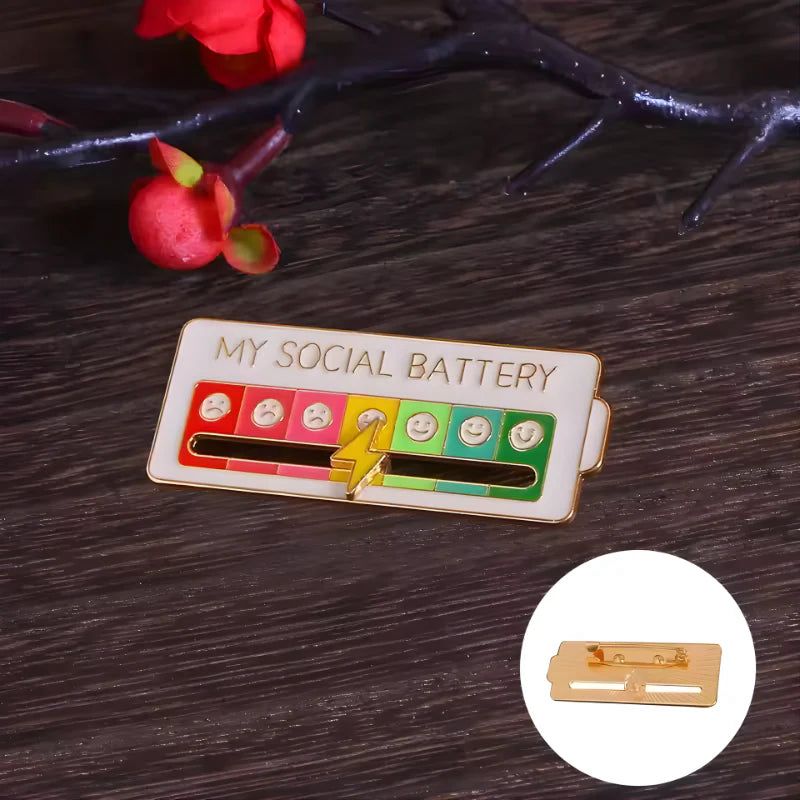 UrbanOMAX Social Battery Pin™ Christmas-themed pin featuring a festive design, perfect for holiday accessories or gifts.