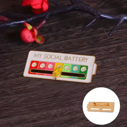 UrbanOMAX Social Battery Pin™ Christmas-themed pin featuring a festive design, perfect for holiday accessories or gifts.