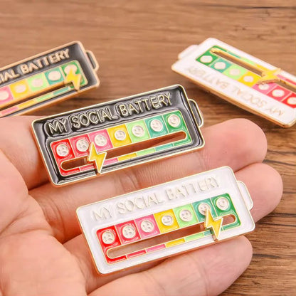Urbanomax Social Battery Pin™ Christmas themed pin featuring a festive design, perfect for holiday accessories and gift-giving.