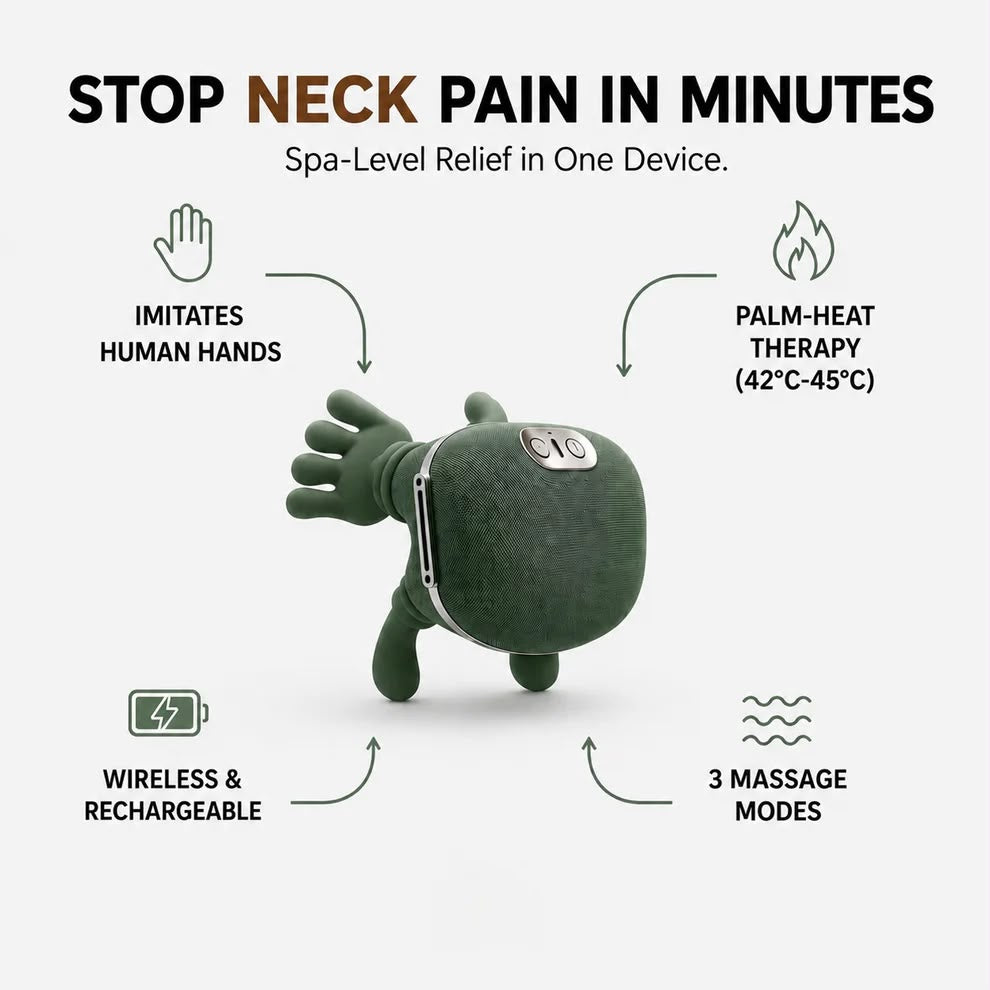 URBANOMAX Neck & Shoulder Pro massage device showing ergonomic design and adjustable features for targeted relief.