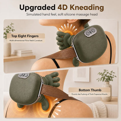 URBANOMAX Neck & Shoulder Pro massage device showing ergonomic design and adjustable settings for targeted relief.