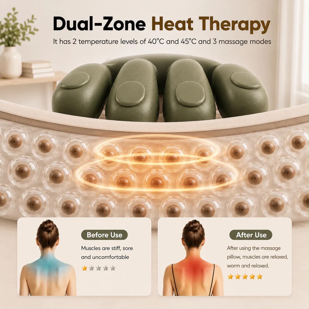 URBANOMAX Neck & Shoulder Pro massage device shown with ergonomic design for targeted muscle relief and relaxation.