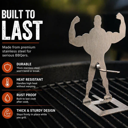 Urbanomax GrillGains™ System: Precision BBQ Basket with stainless steel construction and adjustable ridges for perfect grilling.
