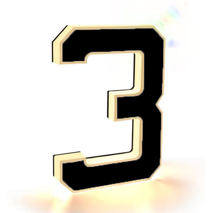 Christmas LED acrylic doorplate number light with illuminated numbers, ideal for holiday decoration and door identification.