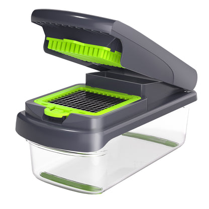 Christmas multifunction vegetable cutter with festive holiday design, featuring multiple blades for easy vegetable slicing and dicing.