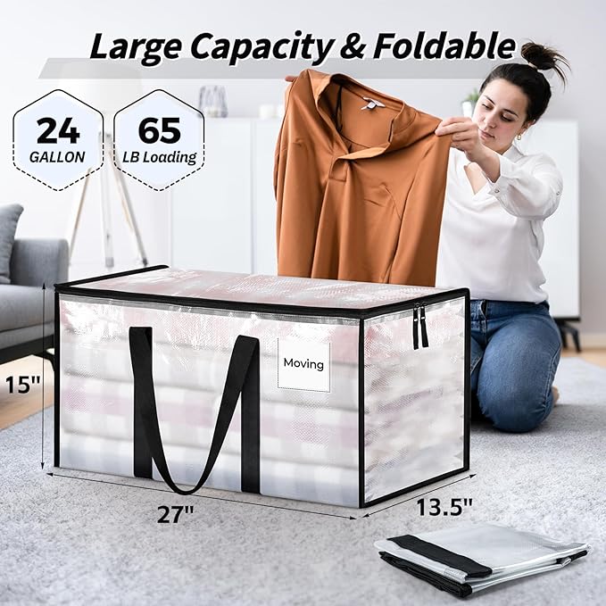 Urbanomax heavy-duty moving bag made of durable material, shown with handles and spacious interior for moving and storage.