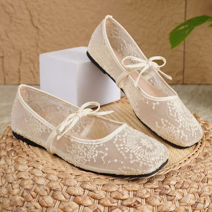 Women's square-toe ballet flats by URBANOMAX, Christmas-themed footwear with a stylish, comfortable design.
