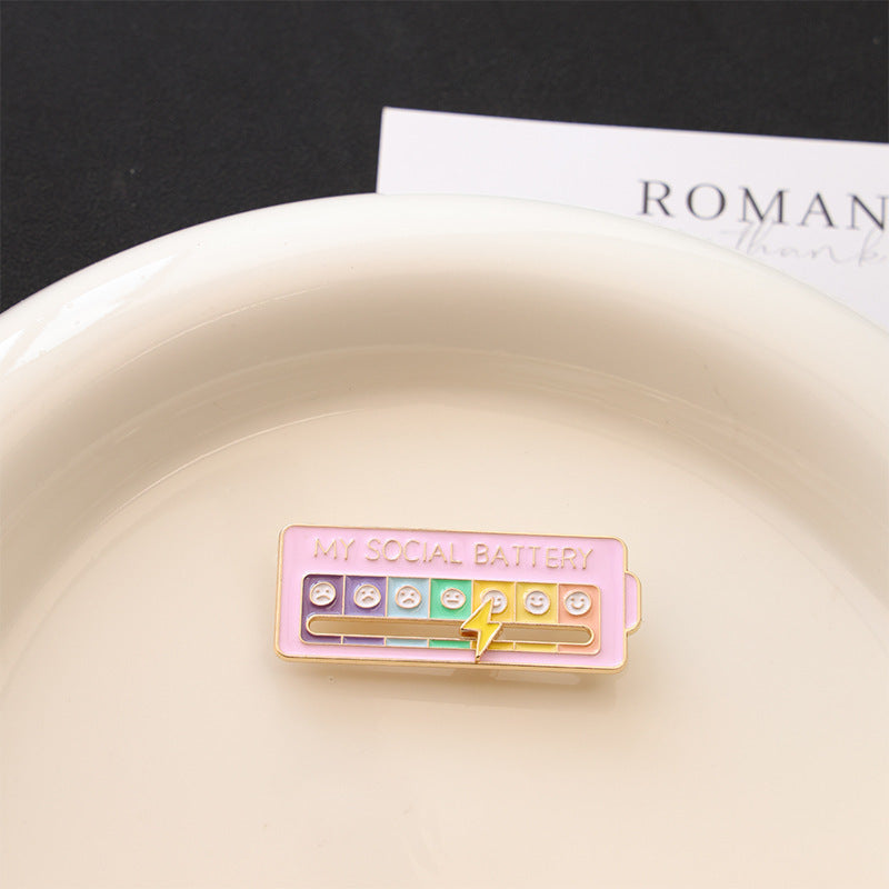 Christmas Social Battery Pin™ with festive holiday design, ideal for Christmas celebrations and holiday accessories.