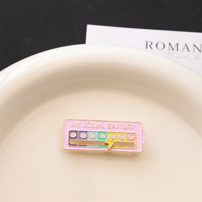 Christmas Social Battery Pin™ with festive holiday design, ideal for Christmas celebrations and holiday accessories.