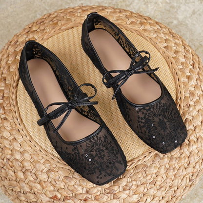 Urbanomax women's square-toe ballet flats in festive Christmas colors, showcasing stylish and comfortable footwear for women.