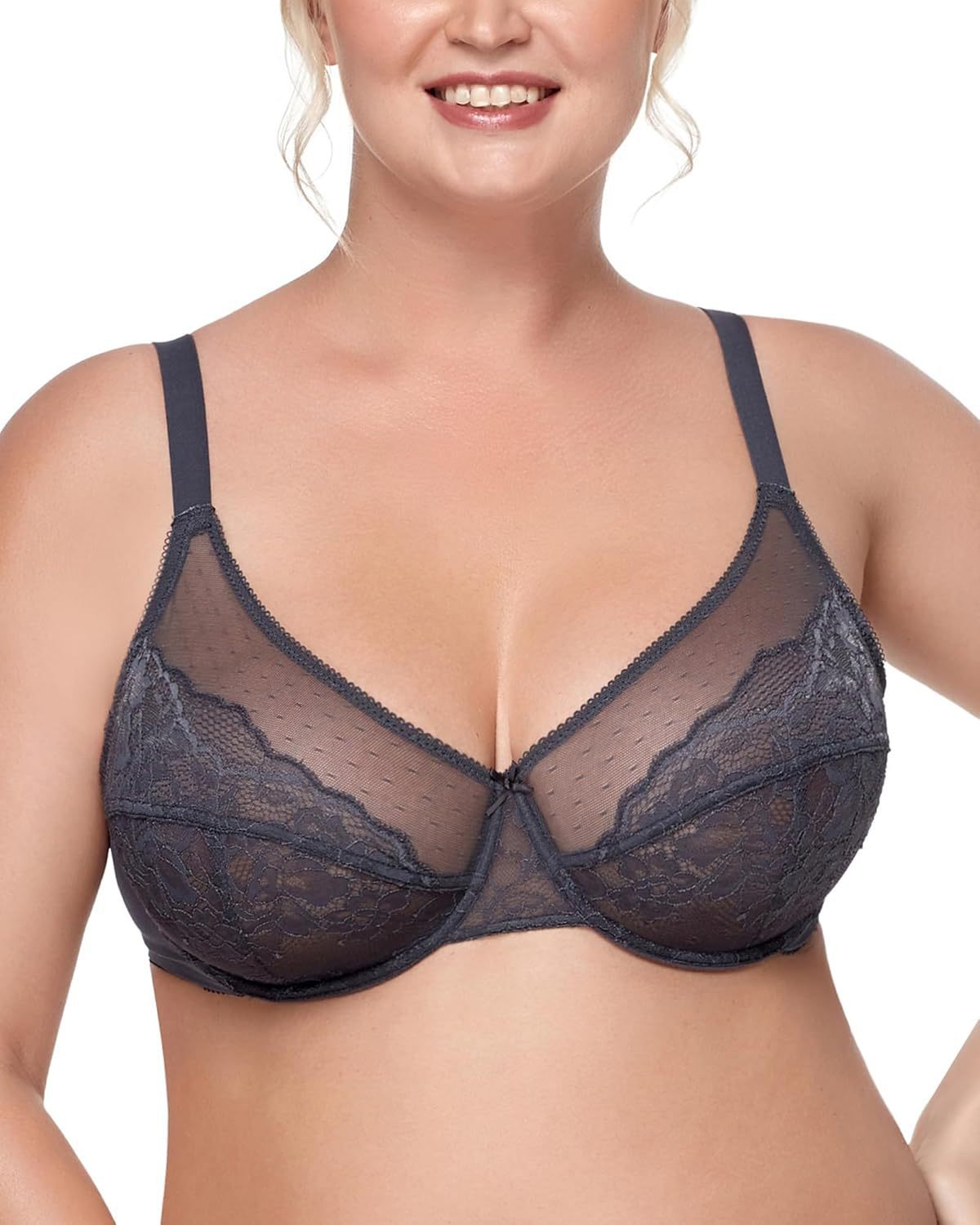 Urbanomax women’s full coverage minimizer underwire bra with festive Christmas design, providing support and a smooth silhouette.