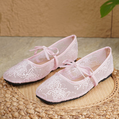 Urbanomax women's square-toe ballet flats in Christmas-themed design, featuring festive colors and comfortable slip-on style.