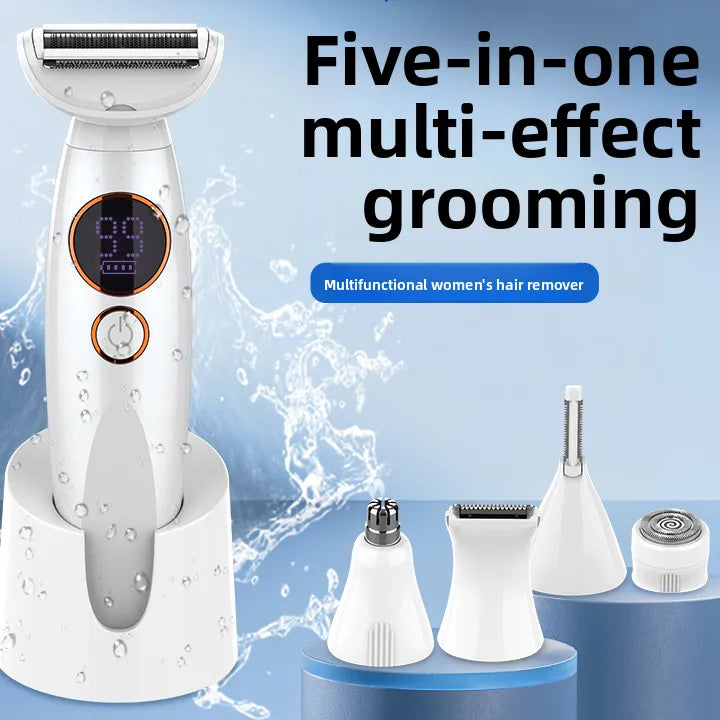 URBANOMAX Urbanomax 5-in-1 women’s hair removal device with multiple attachments and a sleek design.