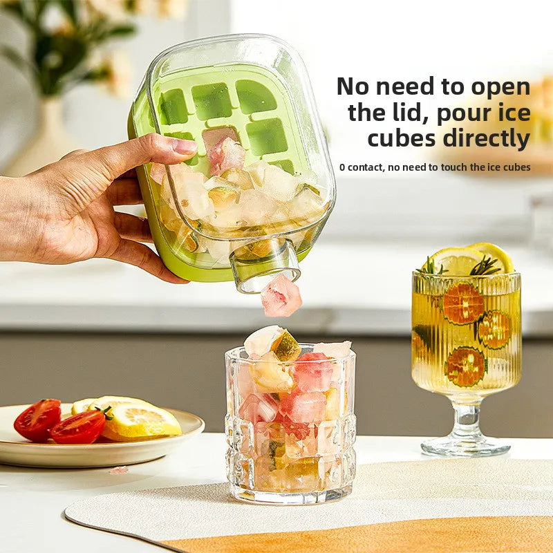 Urbanomax™ Ice Bottle Tray with multiple compartments for freezing and organizing ice bottles in a modern kitchen setting.
