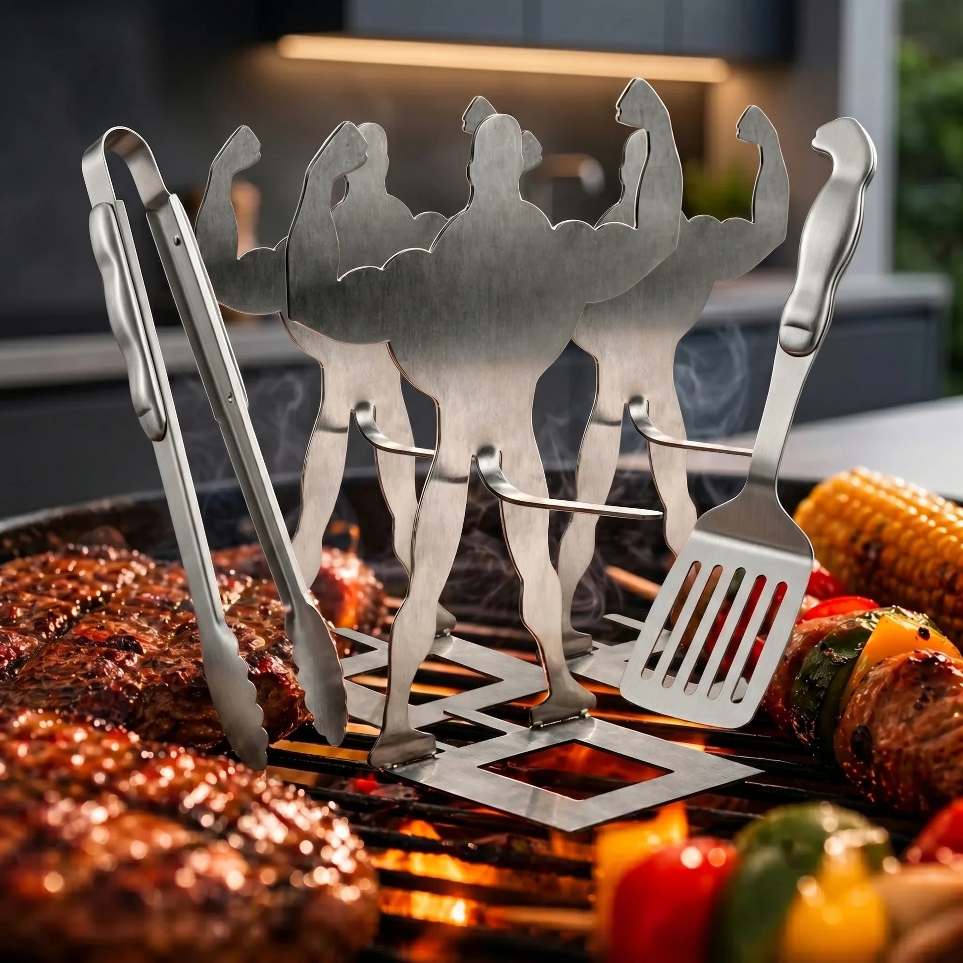 URBANOMAX GrillGains™ System precision BBQ basket with stainless steel construction for even grilling and easy food handling.