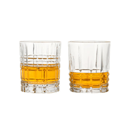 Clear glass whiskey cup with a festive Christmas design, perfect for holiday gatherings and seasonal celebrations.