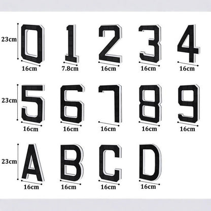 Urbanomax solar-powered digital house number plate with festive Christmas design, illuminated display for easy visibility.