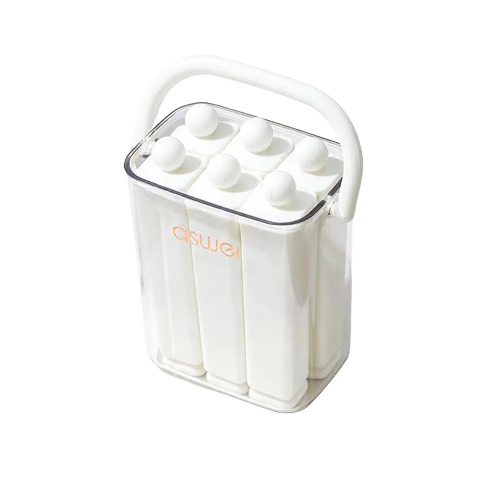 URBANOMAX silicone popsicle mold with lid for making colorful homemade ice pops and frozen treats.