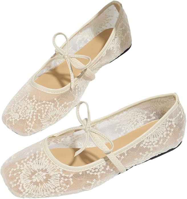Urbanomax women's square-toe ballet flats in a festive Christmas style, showcasing sleek design and comfortable fit.