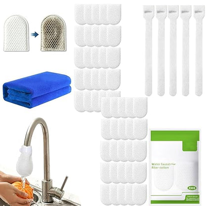 URBANOMAX 2026 New Faucet Filter Cotton Bag attached to kitchen tap, capturing impurities and providing clean water.