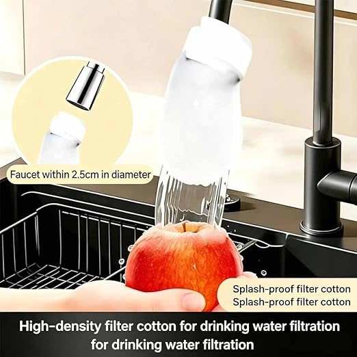 URBANOMAX 2026 new faucet filter cotton bag attached to kitchen tap for water filtration.