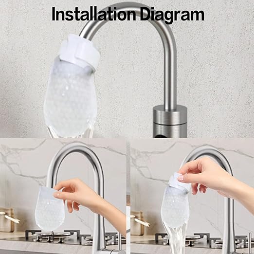 URBANOMAX 2026 new faucet filter cotton bag attached to kitchen tap for water filtration and purification.